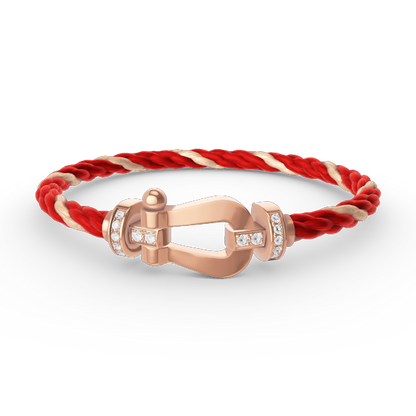 [LunaMar]FORCE LARGE HORSESHOE HALF DIAMOND BRACELET - ROSE GOLD