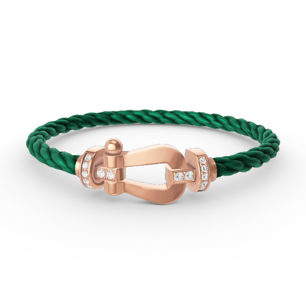 [LunaMar]FORCE LARGE HORSESHOE HALF DIAMOND BRACELET - ROSE GOLD