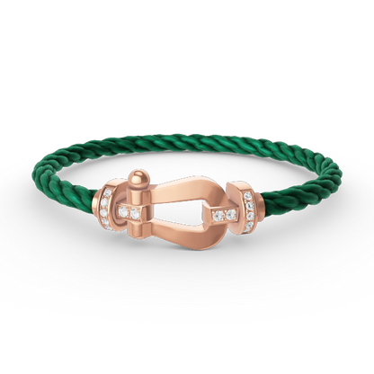 [LunaMar]FORCE LARGE HORSESHOE HALF DIAMOND BRACELET - ROSE GOLD