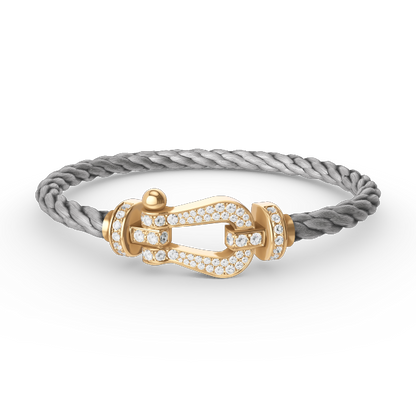 [LunaMar]FORCE LARGE HORSESHOE FULL DIAMOND BRACELET - GOLD