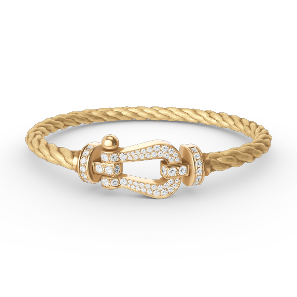 [LunaMar]FORCE LARGE HORSESHOE FULL DIAMOND BRACELET - GOLD
