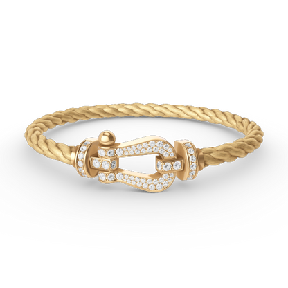 [LunaMar]FORCE LARGE HORSESHOE FULL DIAMOND BRACELET - GOLD