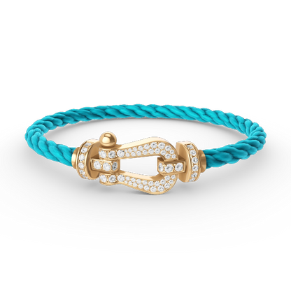 [LunaMar]FORCE LARGE HORSESHOE FULL DIAMOND BRACELET - GOLD