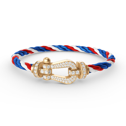 [LunaMar]FORCE LARGE HORSESHOE FULL DIAMOND BRACELET - GOLD
