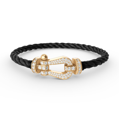 [LunaMar]FORCE LARGE HORSESHOE FULL DIAMOND BRACELET - GOLD
