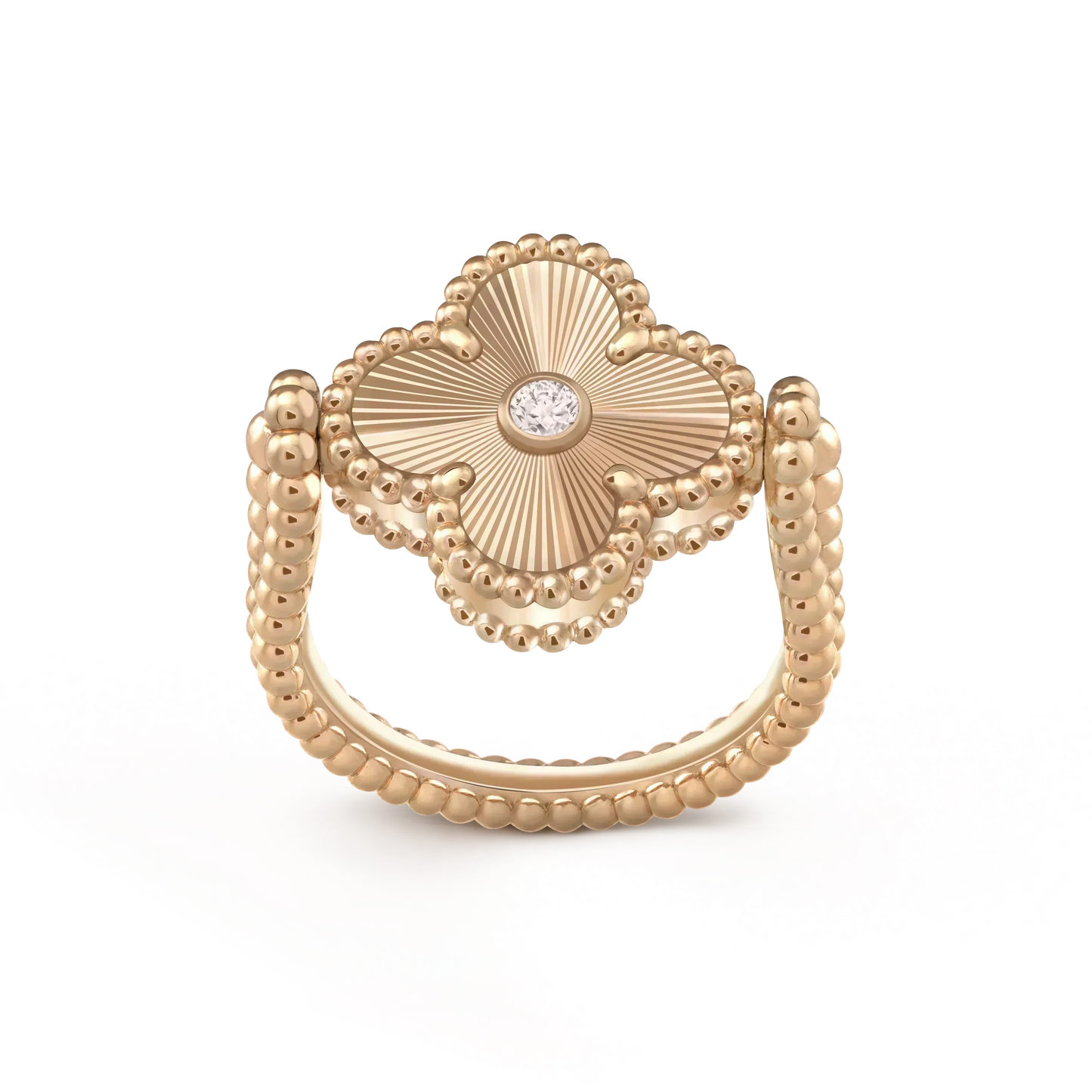 [LunaMar]LUCKY CLOVER GOLD REVERSIBLE RING