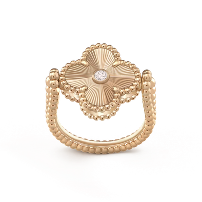 [LunaMar]LUCKY CLOVER ROSE GOLD REVERSIBLE RING