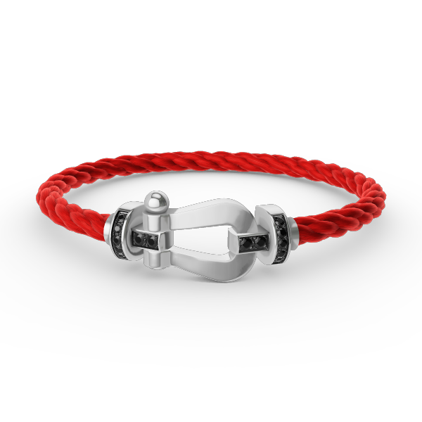 [LunaMar]FORCE LARGE HORSESHOE BLACK DIAMOND BRACELET - WHITE GOLD