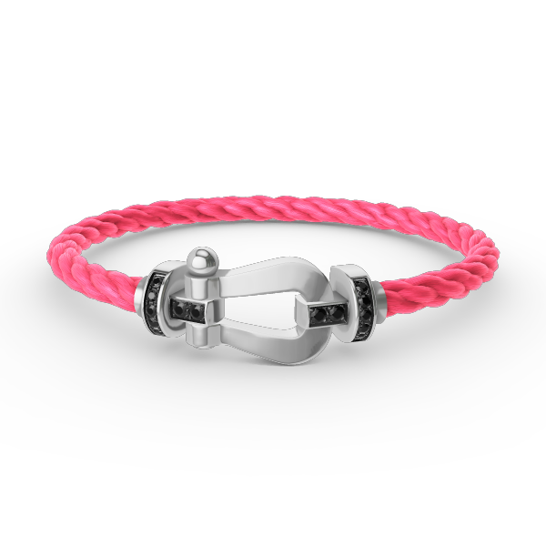 [LunaMar]FORCE LARGE HORSESHOE BLACK DIAMOND BRACELET - WHITE GOLD