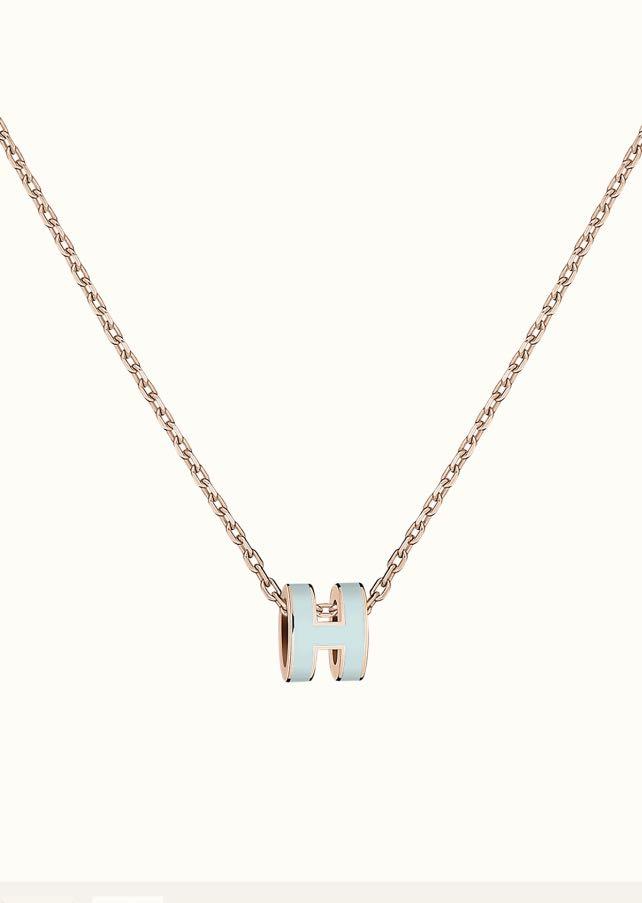 [LunaMar]POP H LIGHT BLUE NECKLACE