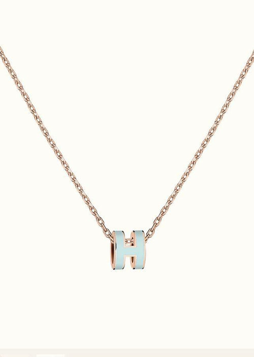 [LunaMar]POP H LIGHT BLUE NECKLACE