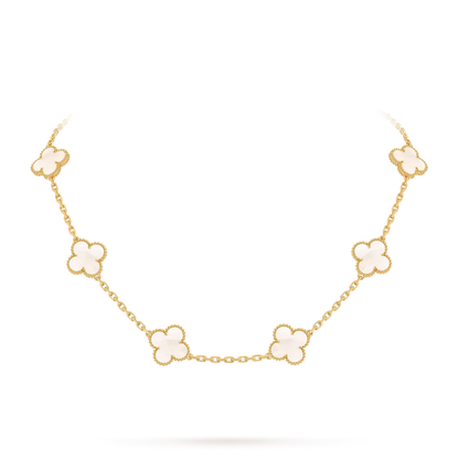 [LunaMar]CLASSIC LUCKY 10-MOTIF CLOVER NECKLACE GOLD COLLECTION