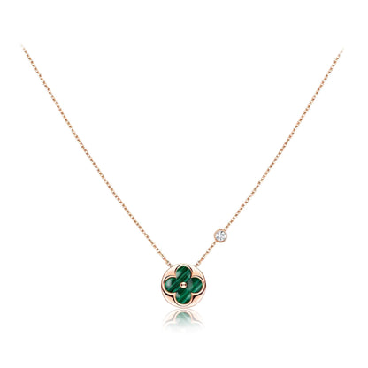 [LunaMar]SUN PEDANT ROSE GOLD 1 DIAMOND NECKLACE