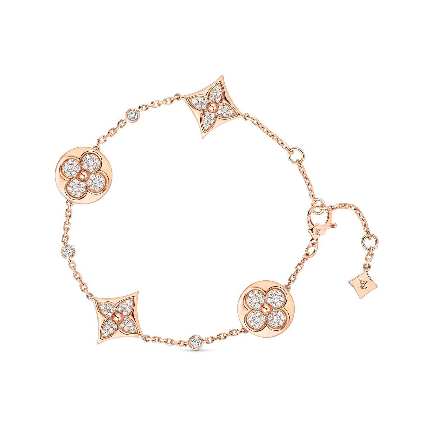 [LunaMar]STAR AND SUN 4 MOTIFS GOLD DIAMONDS BRACELET