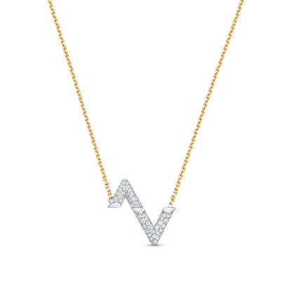 [LunaMar]VOLT SILVER DIAMOND PEDANT NECKLACE