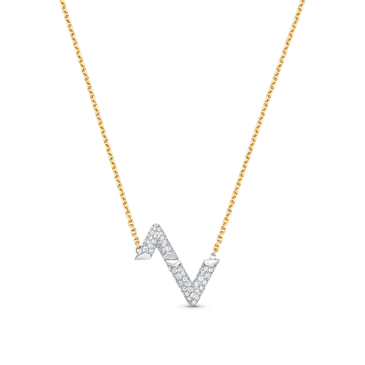 [LunaMar]VOLT SILVER DIAMOND PEDANT NECKLACE