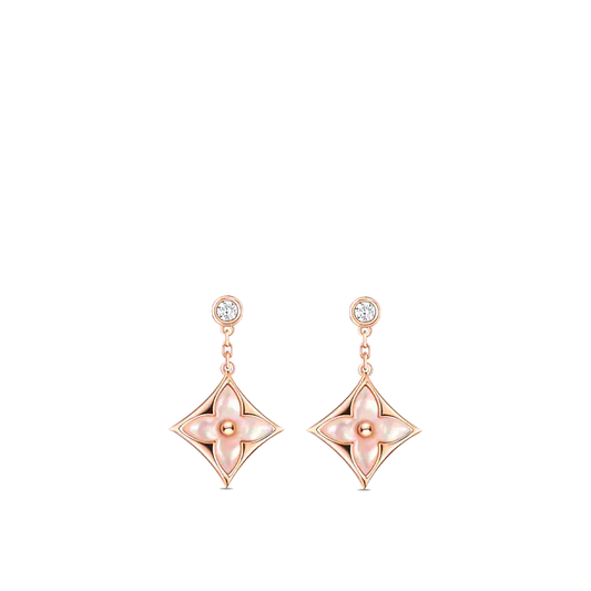 [LunaMar]DOUBLE STAR ROSE GOLD MOP DROP EARRINGS