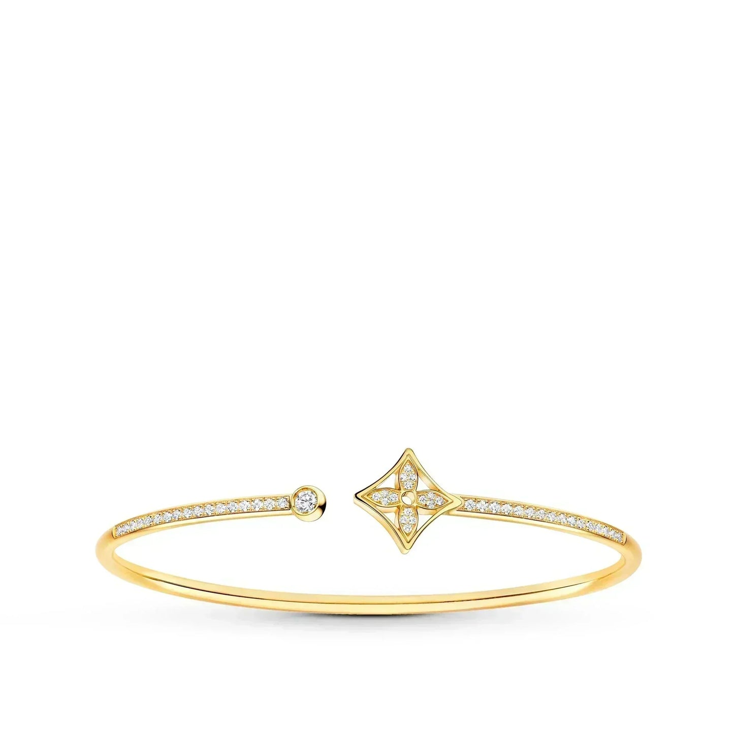 [LunaMar]IDYLLE GOLD OPEN BRACELET DIAMOND PAVED