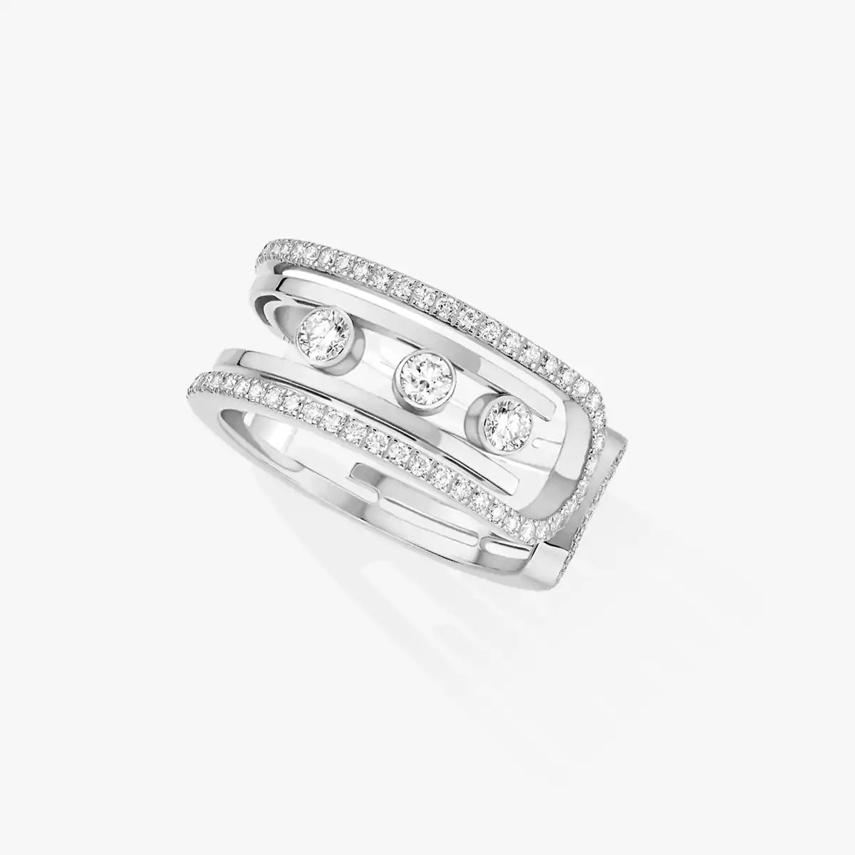 [LunaMar]OPEN MOVE 10-DIAMOND PAVÉ RING