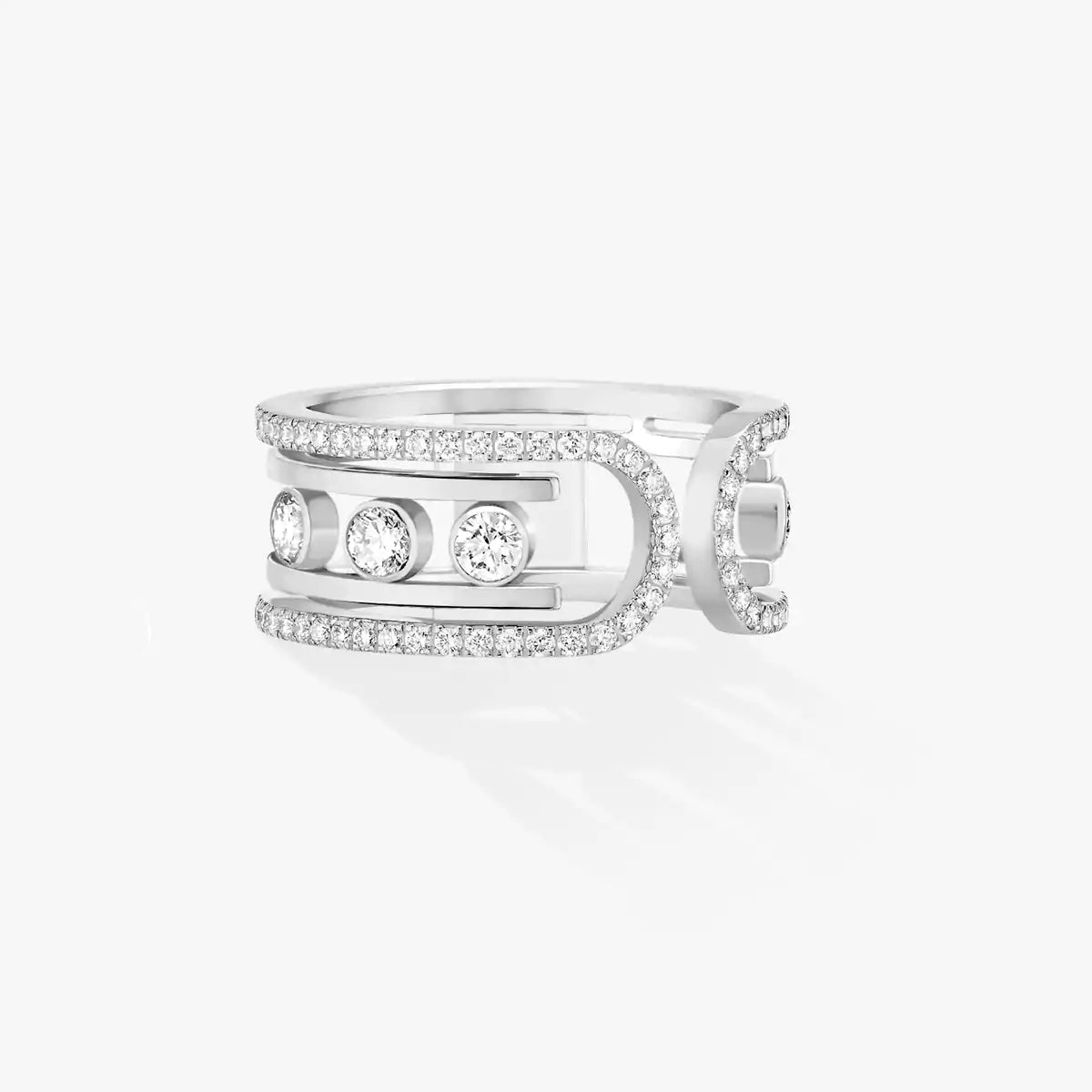 [LunaMar]OPEN MOVE 10-DIAMOND PAVÉ RING