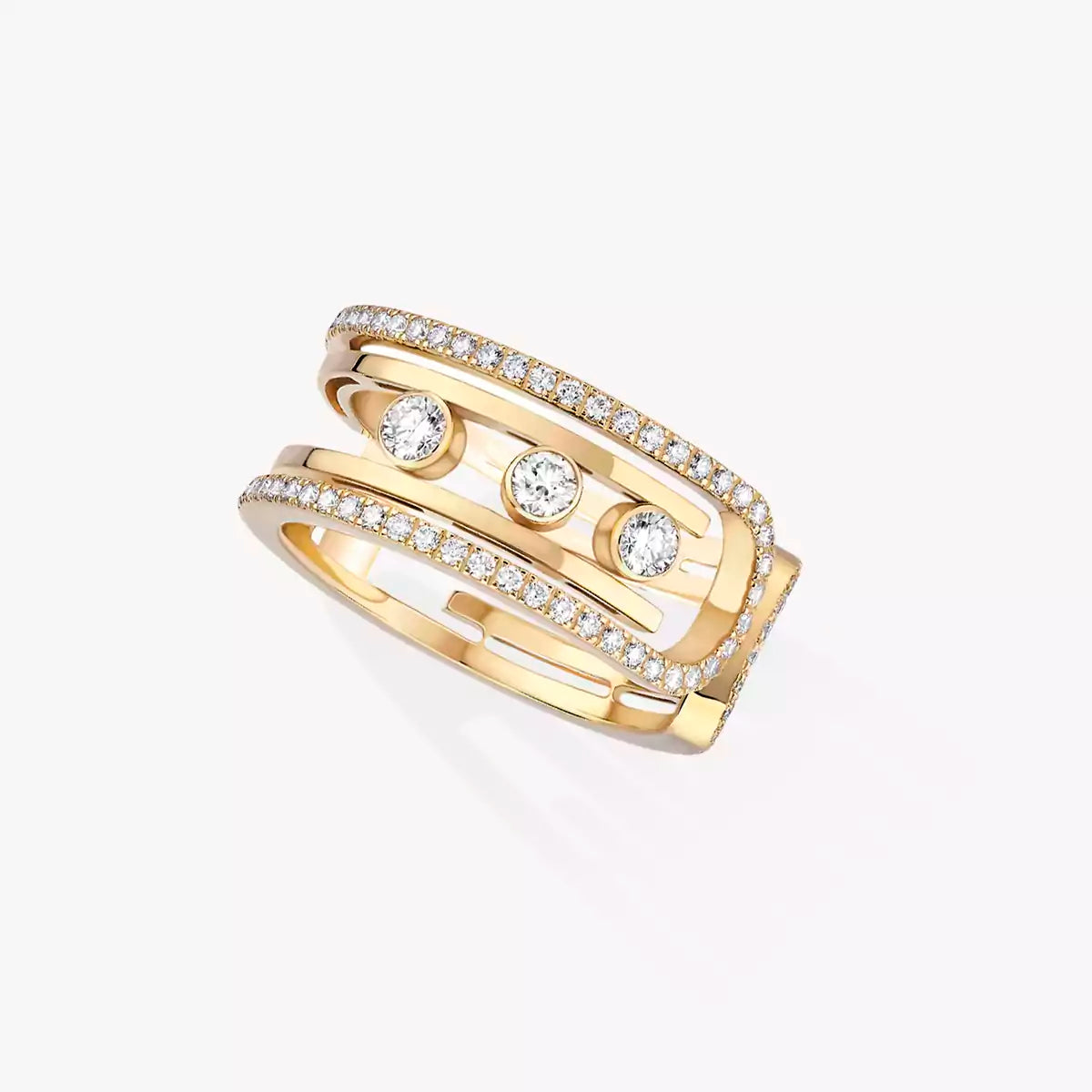 [LunaMar]OPEN MOVE 10-DIAMOND PAVÉ RING