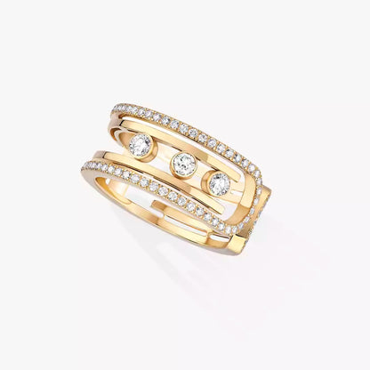[LunaMar]OPEN MOVE 10-DIAMOND PAVÉ RING