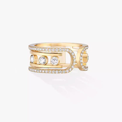 [LunaMar]OPEN MOVE 10-DIAMOND PAVÉ RING