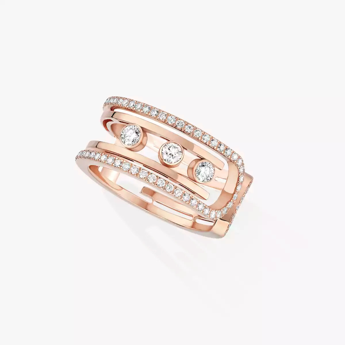 [LunaMar]OPEN MOVE 10-DIAMOND PAVÉ RING