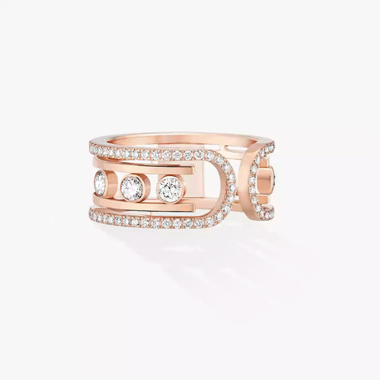 [LunaMar]OPEN MOVE 10-DIAMOND PAVÉ RING