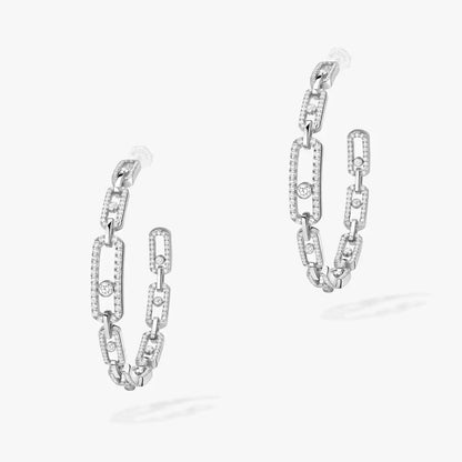 [LunaMar]MOVE LINK KINETIC DIAMOND HOOP EARRINGS