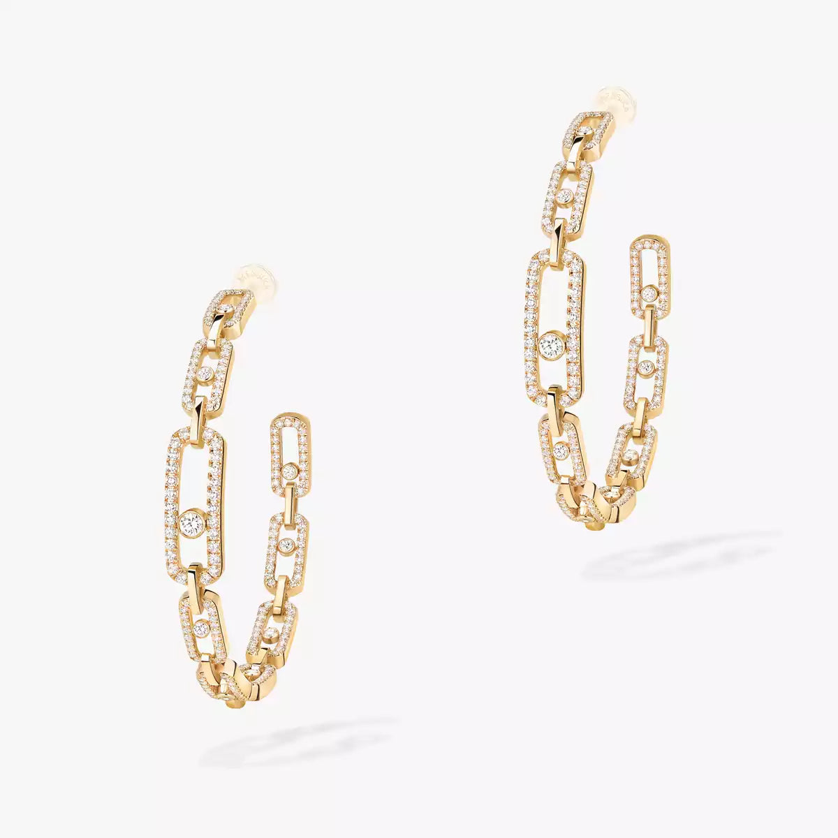 [LunaMar]MOVE LINK KINETIC DIAMOND HOOP EARRINGS