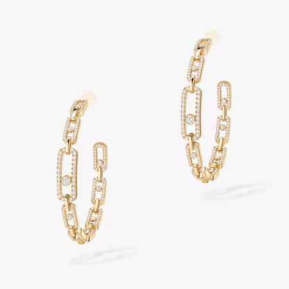 [LunaMar]MOVE LINK KINETIC DIAMOND HOOP EARRINGS