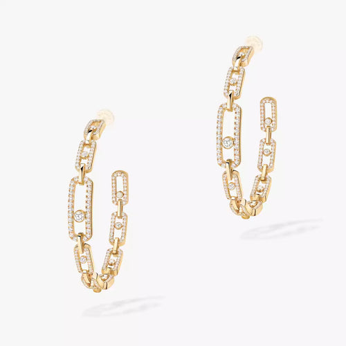 [LunaMar]MOVE LINK KINETIC DIAMOND HOOP EARRINGS