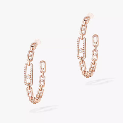 [LunaMar]MOVE LINK KINETIC DIAMOND HOOP EARRINGS