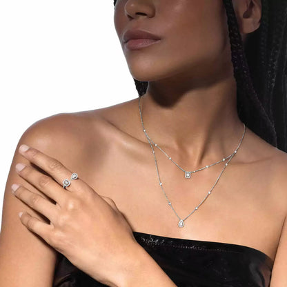 [LunaMar]OPEN SUGAR CUBE & TEARDROP PAVÉ DIAMOND RING