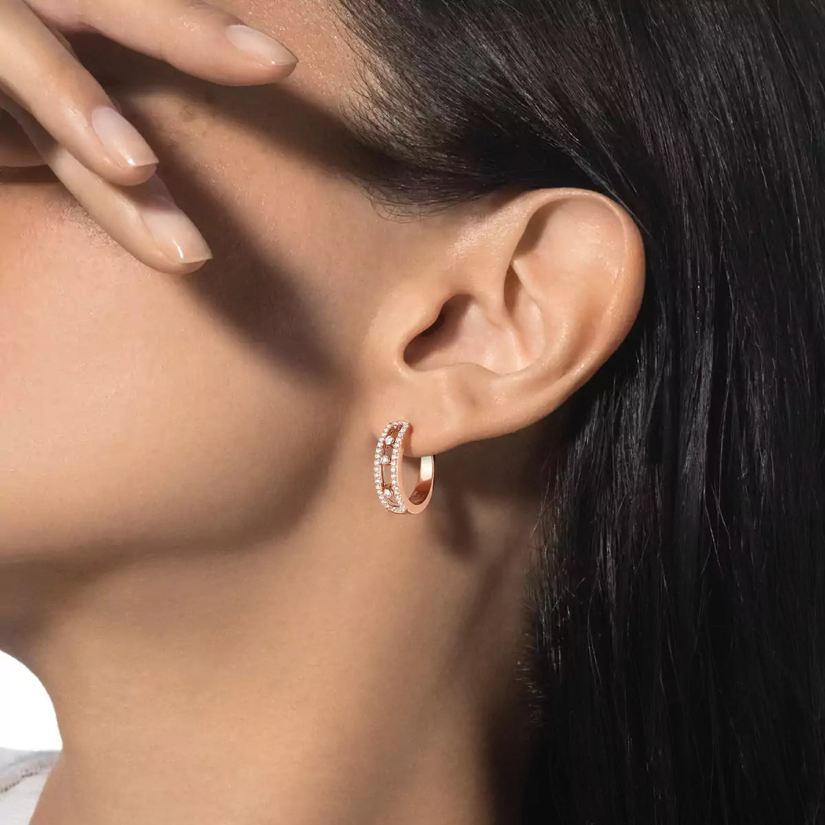 [LunaMar]MOVE PAVÉ DIAMOND HOOP EARRINGS