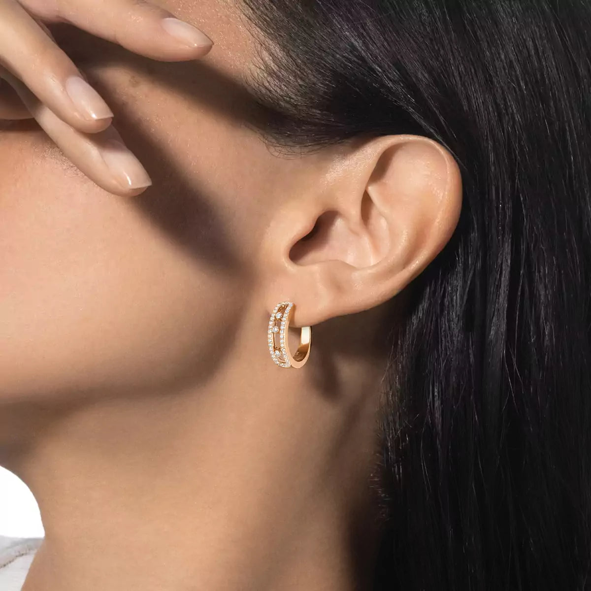 [LunaMar]MOVE PAVÉ DIAMOND HOOP EARRINGS