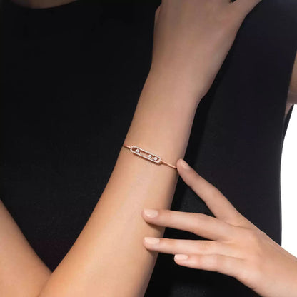 [LunaMar]MOVE PAVÉ DIAMOND BANGLE BRACELET M