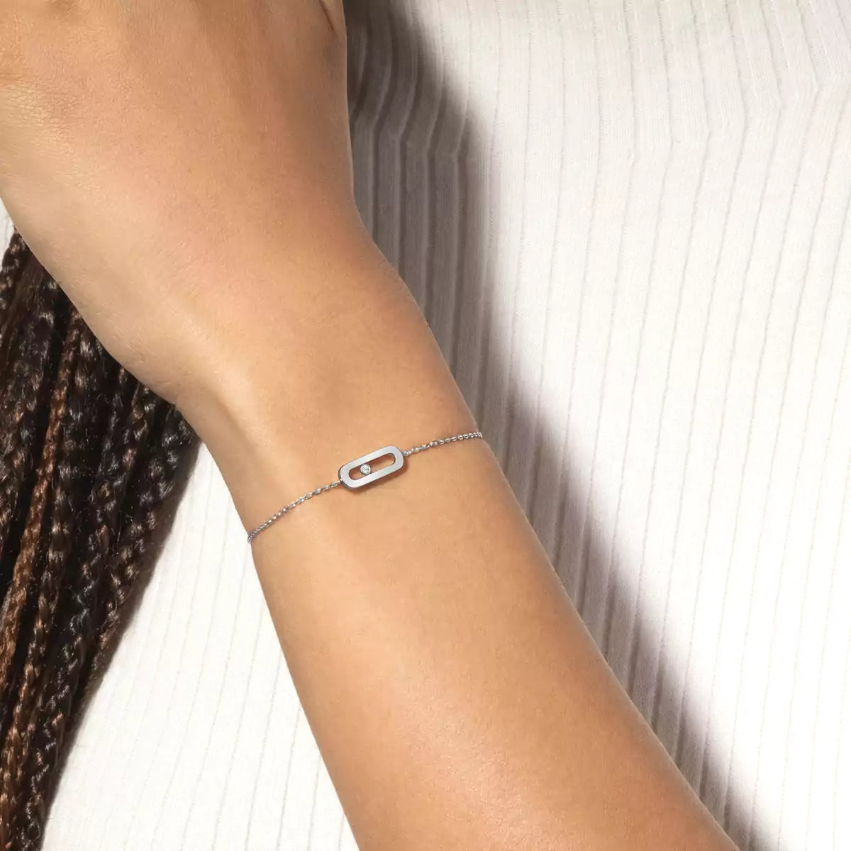 [LunaMar]MOVE UNO SINGLE DIAMOND BRACELET