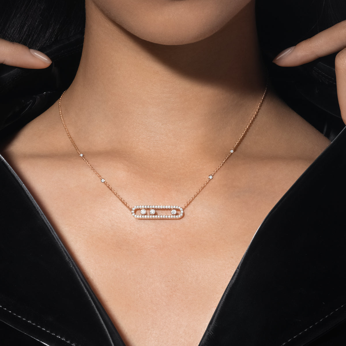 [LunaMar]MOVE PAVÉ FULL DIAMOND NECKLACE
