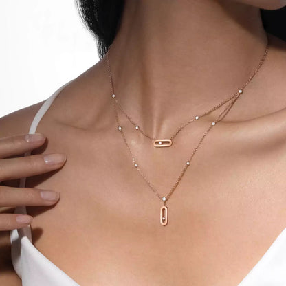 [LunaMar]MOVE UNO DOUBLE-PENDANT NECKLACE