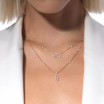 [LunaMar]MOVE UNO 2-ROW PAVÉ NECKLACE