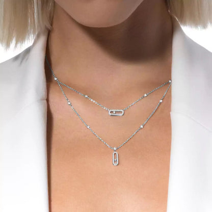 [LunaMar]MOVE UNO 2-ROW PAVÉ NECKLACE