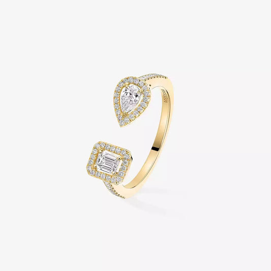 [LunaMar]OPEN SUGAR CUBE & TEARDROP PAVÉ DIAMOND RING