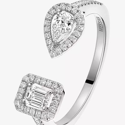 [LunaMar]OPEN SUGAR CUBE & TEARDROP PAVÉ DIAMOND RING