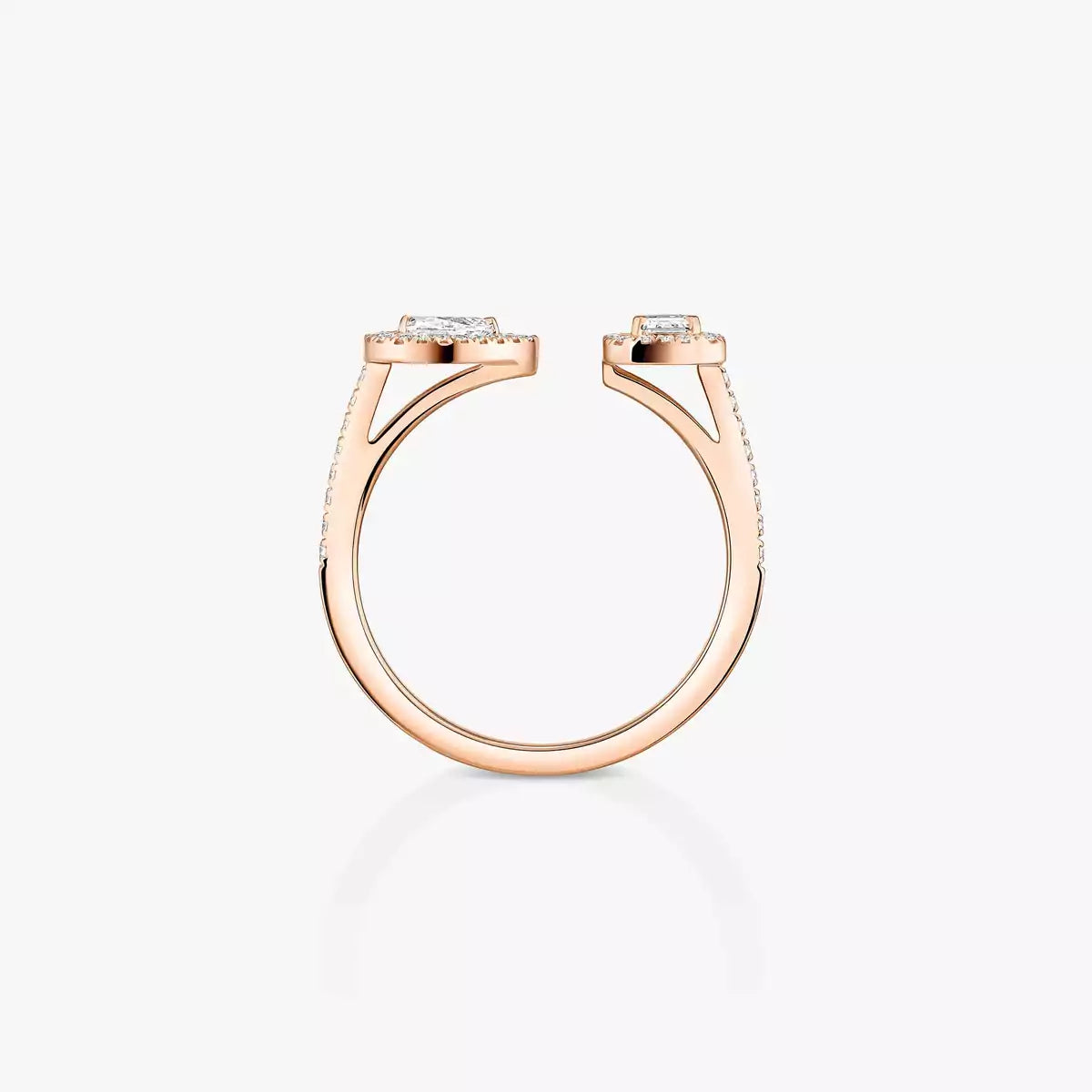 [LunaMar]OPEN SUGAR CUBE & TEARDROP PAVÉ DIAMOND RING