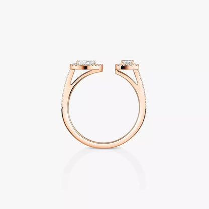 [LunaMar]OPEN SUGAR CUBE & TEARDROP PAVÉ DIAMOND RING