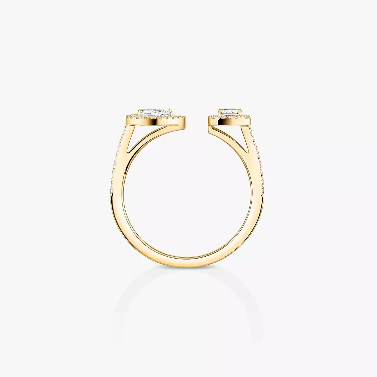 [LunaMar]OPEN SUGAR CUBE & TEARDROP PAVÉ DIAMOND RING