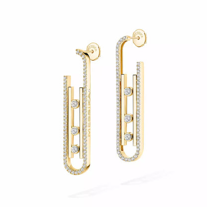 [LunaMar]MOVE KINETIC DIAMOND PENDANT EARRINGS