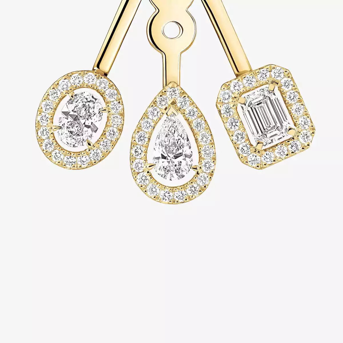 [LunaMar]MY TWIN TRIO DIAMOND EARRINGS